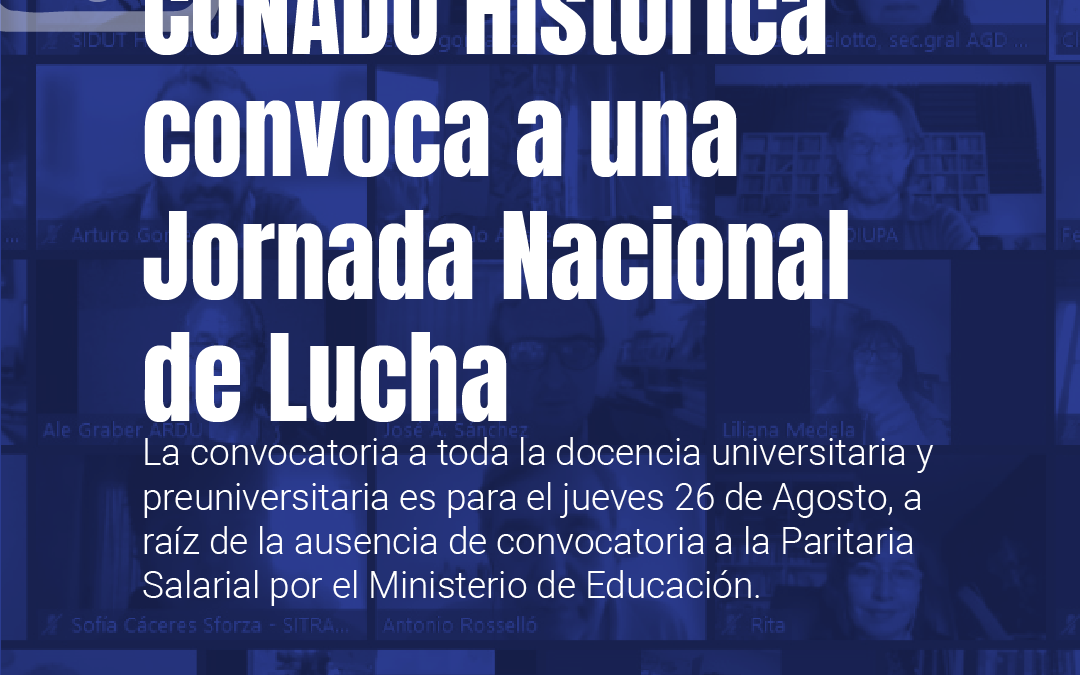 CONADU Histórica convoca a una Jornada Nacional de Lucha