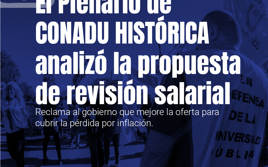 El Plenario de CONADU HISTÓRICA analizó la propuesta de revisión salarial.