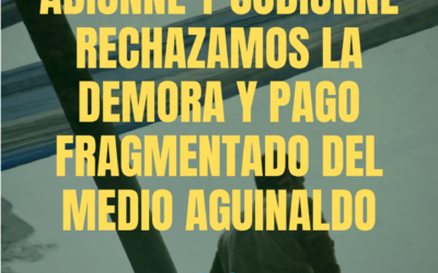 RECHAZAMOS LA DEMORA Y PAGO FRAGMENTADO DEL MEDIO AGUINALDO