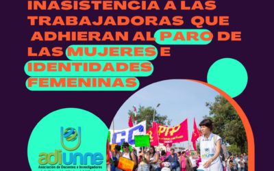JUSTIFICACIÓN DE INASISTENCIAS PARA EL #8M