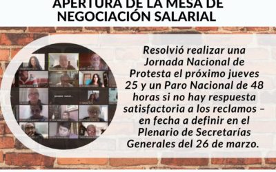 EXIGIMOS LA INMEDIATA APERTURA DE LA MESA DE NEGOCIACIÓN SALARIAL