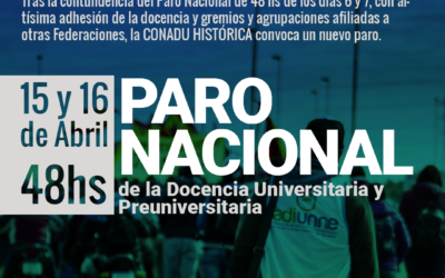 CONADU HISTÓRICA convoca a un nuevo Paro Nacional de 48 hs