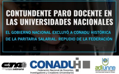 CONTUNDENTE PARO DOCENTE EN LAS UNIVERSIDADES NACIONALES