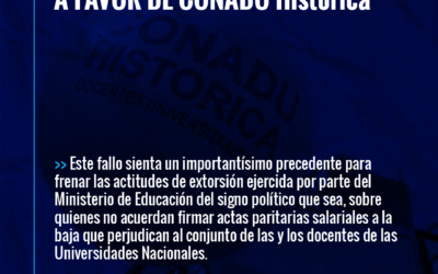 UN NUEVO FALLO JUDICIAL A FAVOR DE CONADU Histórica