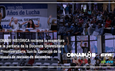 CONADU HISTÓRICA reclama la reapertura de la paritaria de la Docencia Universitaria y Preuniversitaria, con la Ejecución de la cláusula de revisión de diciembre