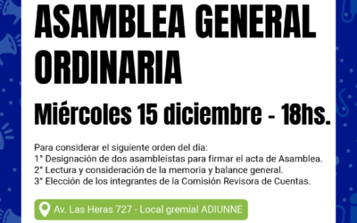 CONVOCATORIA ASAMBLEA GENERAL ORDINARIA