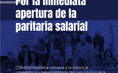POR LA INMEDIATA APERTURA DE LA PARITARIA SALARIAL