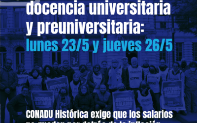 PARO NACIONAL de la docencia universitaria y preuniversitaria: lunes 23 y jueves 26 de mayo