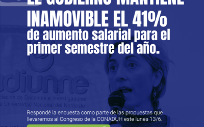 Paritaria salarial docente universitaria y preuniversitaria: el gobierno mantiene inamovible el 41% de aumento salarial para el primer semestre del año.