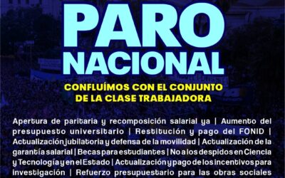 9 de Mayo: Paro Nacional en unidad con el conjunto de la clase trabajadora