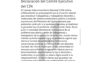 Declaración del Comité Ejecutivo del CIN