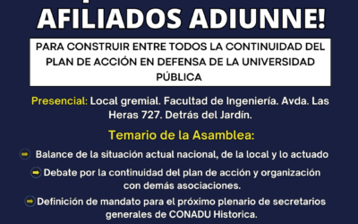 ¡Asamblea de afiliados ADIUNNE!
