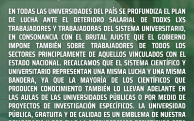 ATE CONICET CHACO manifiesta su apoyo a la lucha salarial de los/as trabajadores/as de las Universidades Nacionales