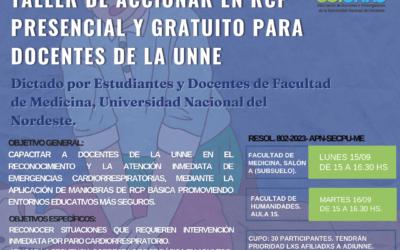 Taller de Accionar en RCP presencial y gratuito para docentes de la UNNE