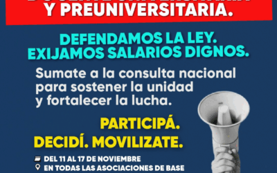 Consulta Nacional. Docente Universitaria y Preuniversitaria. Defendamos la ley.