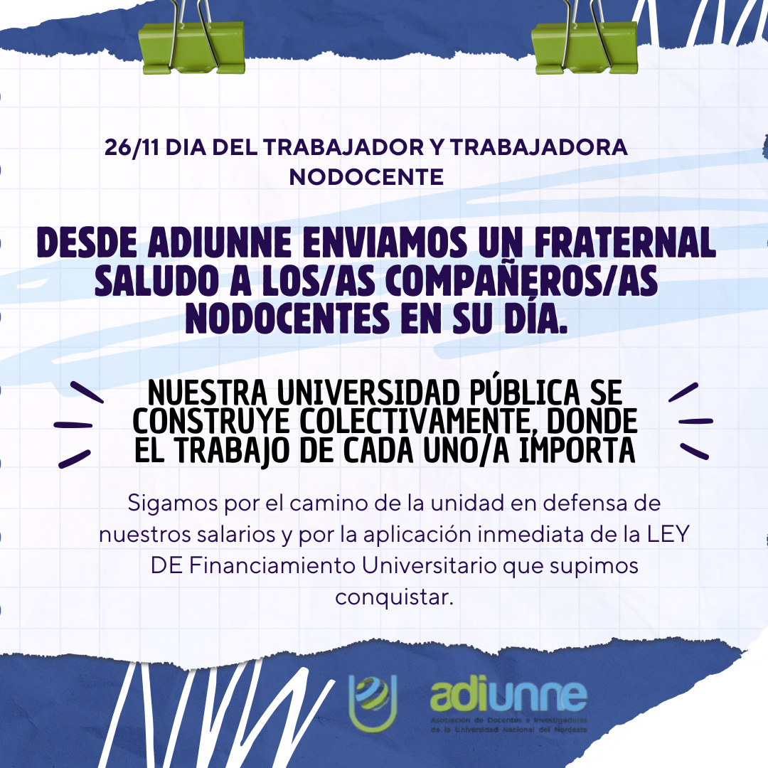 26/11 DIA DEL TRABAJADOR Y TRABAJADORA NODOCENTE