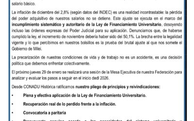 Aumento por decreto y salarios de miseria: el ajuste del Gobierno Nacional sobre las universidades pone en riesgo el ciclo lectivo 2026.