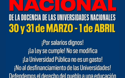 30 Y 31 DE MARZO, 1 DE ABRIL: ¡PARO EN LAS UNIVERSIDADES NACIONALES!