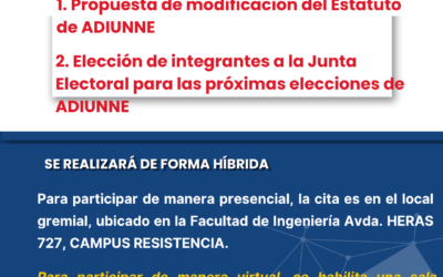CONVOCAMOS A AFILIADOS/AS ADIUNNE A LA ASAMBLEA EXTRAORDINARIA