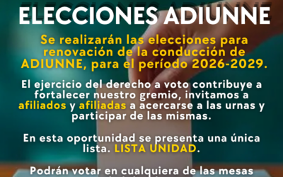 Elecciones ADIUNNE 2026